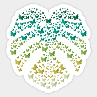 Monstera Leaf and Butterflies Sticker